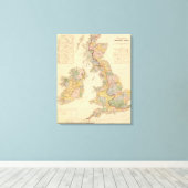 Hydrografische kaart, Britse eilanden Canvas Afdruk (Insitu (Houten vloer))