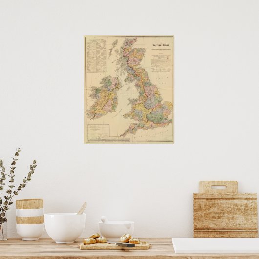 Hydrografische kaart, Britse eilanden Poster (Keuken)