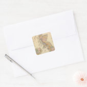 Hydrografische kaart, Britse eilanden Vierkante Sticker (Envelop)