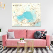 Hydrografische kaart Meer van Mendota Canvas Afdruk (Insitu (Woonkamer))
