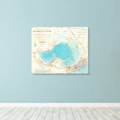 Hydrografische kaart Meer van Mendota Canvas Afdruk (Insitu (Houten vloer))