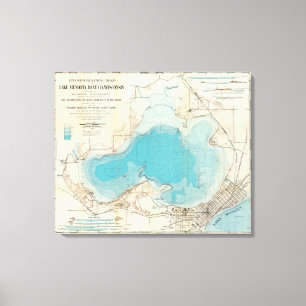 Hydrografische kaart Meer van Mendota Canvas Afdruk