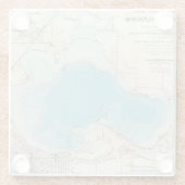 Hydrografische kaart Meer van Mendota Glazen Onderzetter (Achterkant)