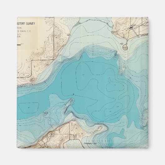 Hydrografische kaart Meer van Mendota Magneet (Voorkant)
