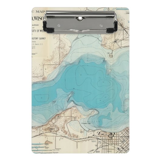 Hydrografische kaart Meer van Mendota Mini Klembord (Voorkant)