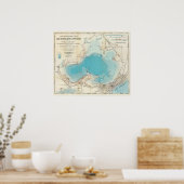 Hydrografische kaart Meer van Mendota Poster (Keuken)