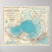 Hydrografische kaart Meer van Mendota Poster (Voorkant)