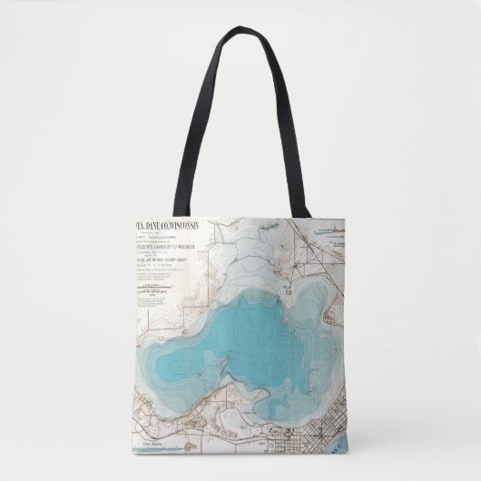 Hydrografische kaart Meer van Mendota Tote Bag (Voorkant)