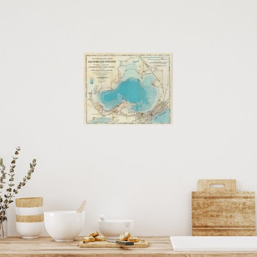  hydrografische kaart Mendota Poster (Keuken)