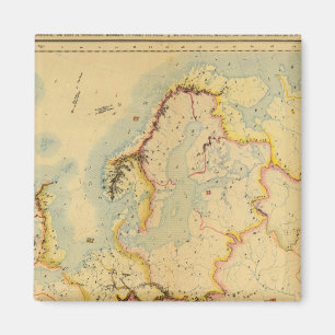 Hydrografische kaart van Europa Magneet