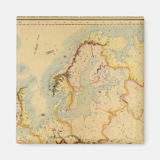 Hydrografische kaart van Europa Magneet (Voorkant)