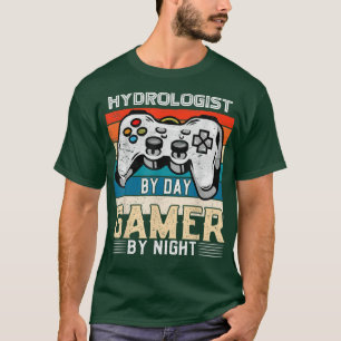 Hydroloog tegen de gamer overdag, nachtelijke vide t-shirt