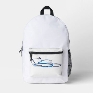 Hydroplane 01 Blauw Bedrukte Rugzak