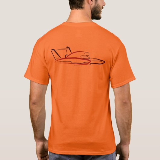 Hydroplane 01 Oranje Achterkant T-shirt (Achterkant)