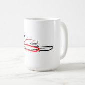 Hydroplane 01 Zwart en Rood Koffiemok (Voorkant rechts)