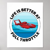 Hydroplane Boot Racing Speedboot Powerboat Grappig Poster (Voorkant)