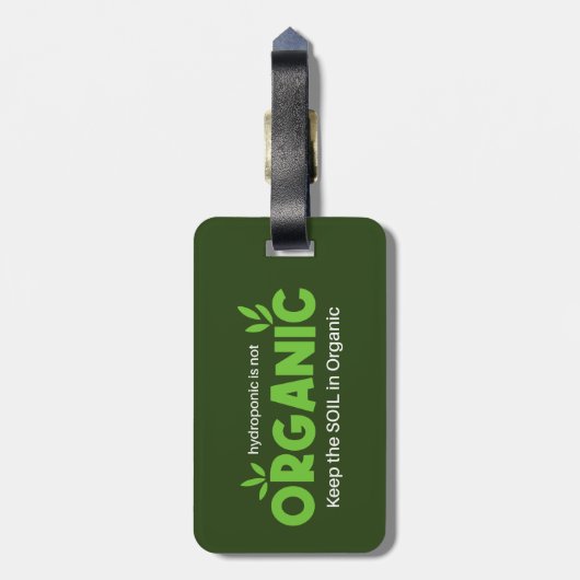 Hydroponic is niet biologisch Houd de grond in bio Bagagelabel (Achterkant verticaal)