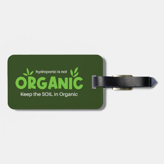 Hydroponic is niet biologisch Houd de grond in bio Bagagelabel (Achterkant horizontaal)