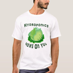 Hydroponica groeit op je sla t-shirt
