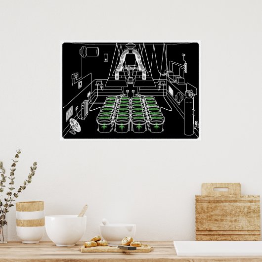 Hydroponica voor nieuwe kamers poster (Keuken)