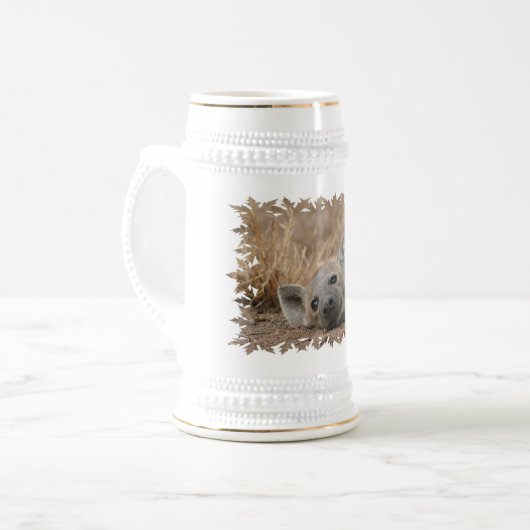 Hyena Afbeelding Beer Stein Bierpul (Voorkant links)