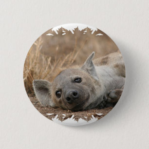 Hyena Afbeelding Round Pin Ronde Button 5,7 Cm