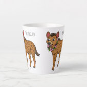Hyena and flowers cartoon illustration  latte mok (Voorkant)