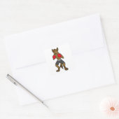 Hyena at Boxing with Boxing gloves Vierkante Sticker (Envelop)