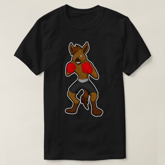 Hyena bij Boxing met Boxing-handschoenen T-shirt (Design voorkant)