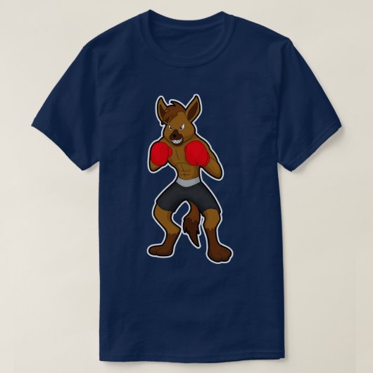 Hyena bij Boxing met Boxing-handschoenen T-shirt (Design voorkant)