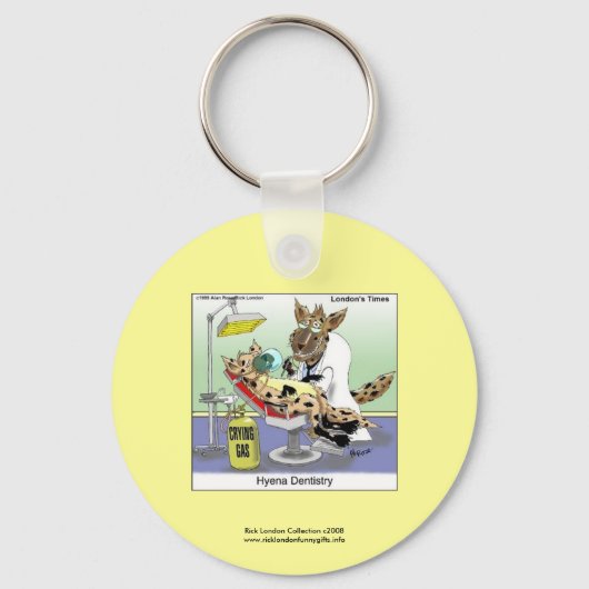 Hyena Dentistry Cartoon Funny Sleutelhanger (Voorkant)
