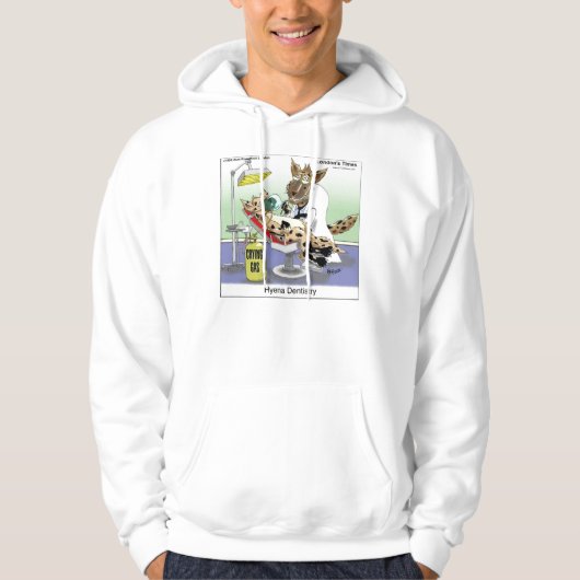 Hyena Dentistry Funny Hoodie van Rick London (Voorkant)