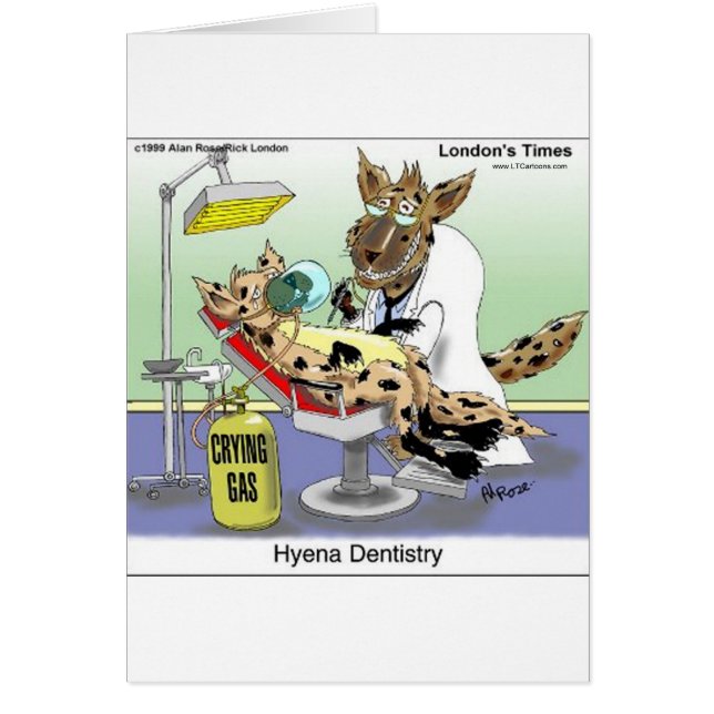 Hyena Dentistry Gifts T - shirts Mokken Kaarten, e (Voorkant)