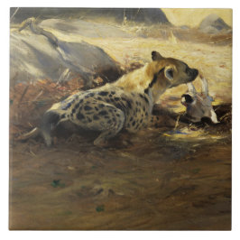 Hyena (door Wilhem Kuhnert) Tegeltje