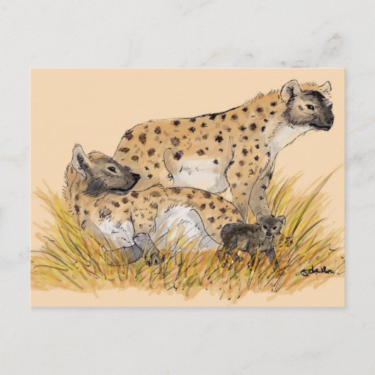 Hyena Family Briefkaart (Voorkant)