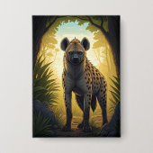 Hyena in a Forest Clearing Button (Voorkant)