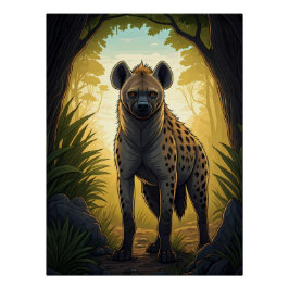 Hyena in a Forest Clearing Perfect Poster