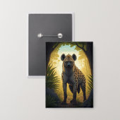 Hyena in een bosvlakte button (Voorkant / Achterkant)
