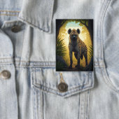 Hyena in een bosvlakte button (Insitu)