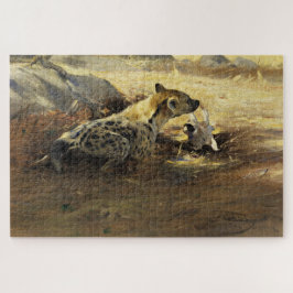 Hyena in een natuurlijk landschap (door Wilhem Kuh Legpuzzel