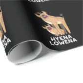 Hyena Lowena Funny Animal Hyena Pun Dark BG Cadeaupapier (Rol Hoek)