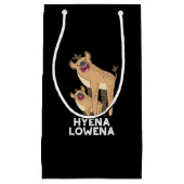 Hyena Lowena Funny Animal Hyena Pun Dark BG Klein Cadeauzakje (Voorkant)