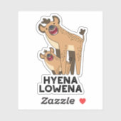 Hyena Lowena Funny Animal Hyena Pun Sticker (Vel)
