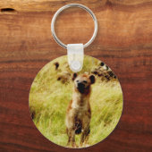 Hyena met houder van wildebeest (gnu)-sleutelhange sleutelhanger (Voorkant)