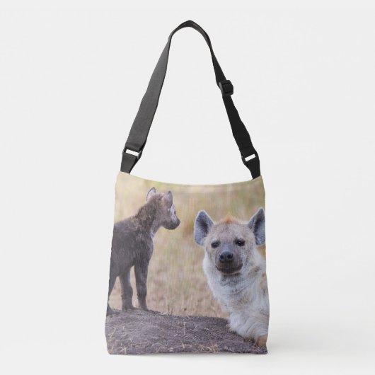 Hyena met jonge crossbody tas (Voorkant)