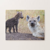 Hyena met jonge legpuzzel (Horizontaal)