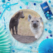 Hyena met jonge papieren bordje (Feest)