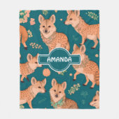 Hyena Pastel Kleurrijk Gepersonaliseerd Patroon Fleece Deken (Voorkant)