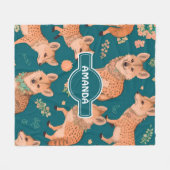 Hyena Pastel Kleurrijk Gepersonaliseerd Patroon Fleece Deken (Voorkant (Horizontaal))