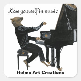 Hyena Piano Muziek Pianist Fantasy Art Stickers